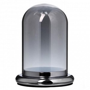Подсвечник стекло на 1 свечу "Колба" серебристая дымка 17х12,5х12,5 см