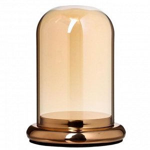 Подсвечник стекло на 1 свечу "Колба" золотая карамель 17х12,5х12,5 см