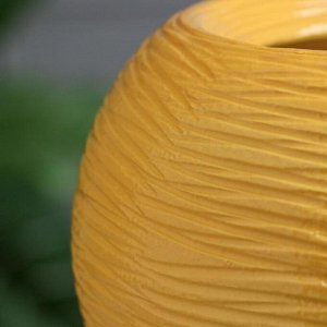 Ваза настольная "Шарик", керамика, жёлтая, 15 см, микс