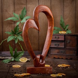 Сувенир дерево "Сердце" коричневый цвет 40х17х4,5 см