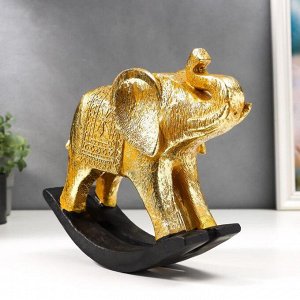 Сувенир полистоун "Слон-качалка" геометрические узоры золото 23х23х8,5 см