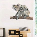 Наклейка пластик интерьерная цветная &quot;Коала с детёнышем&quot; 28х39 см