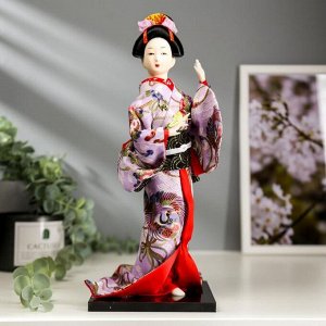 СИМА-ЛЕНД Кукла коллекционная &quot;Японка в цветочном кимоно с бабочкой на руке&quot; 30х12,5х12,5 см