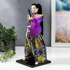 Кукла коллекционная "Самурай в золотом кимоно с мечом" 30х12,5х12,5 см
