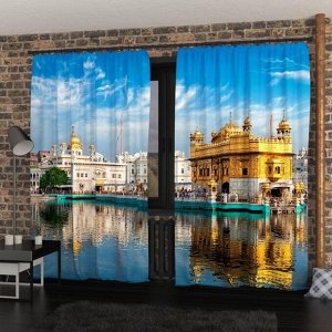 Фотошторы «Золотой дворец в Индии», размер 150х260 см, габардин