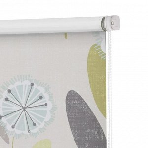 Рулонная штора блэкаут «Одуванчик», 50х160 см, цвет зеленый/бежевый