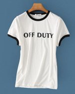 Женская футболка, надпись &quot;Off Duty&quot;, цвет белый