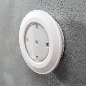 Ночник с ПДУ 16043/1 LED от батареек 3ААА белый 9х9х2 см RISALUX
