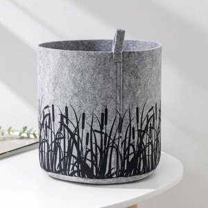 Корзина для хранения EcoPrint «Камыш», 8 л, 24?24?22 см, цвет светло-серый