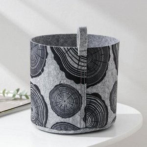 Корзина для хранения EcoPrint «Спил», 3 л, 17?17?16 см, цвет светло-серый