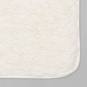Набор ковриков для ванной и туалета Доляна «Плюшевый», 3 шт: 80x49, 40x49, 40x35 см, цвет белый