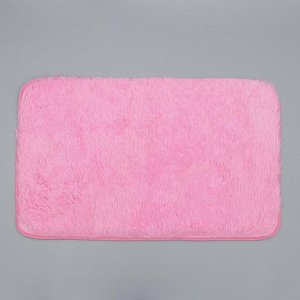 Коврик прямоугольный Доляна «Пушистик», 50x80 см, цвет розовый