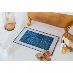 Коврик Доляна «По-домашнему» , 50x80 см, цвет синий