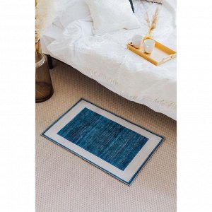 Коврик Доляна «По домашнему» , 50x80 см, цвет синий