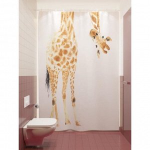 Штора для ванной «Жираф», размер 180х200 см
