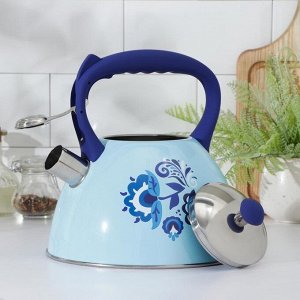 Чайник со свистком Доляна «Свиристель», 3 л, цвет голубой