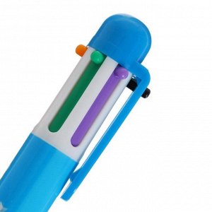 Ручка шариковая автоматическая 6-ти цветная МИКС (штрихкод на штуке)