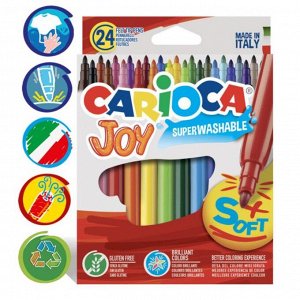 Фломастеры 24 цвета Carioca Joy, 2.6 мм, в картонной коробке
