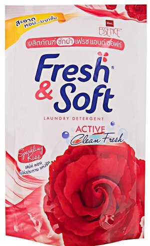LION "Essence Fresh & Soft" Средство для стирки жидкое 400мл "Red Rose" (Sparkling Kiss) (мягкая упак.)