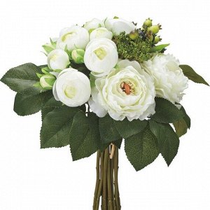 QL Flower Ranunculus Short Bouquet (WH) - Короткий букет из цветочных ранункулов (WH)