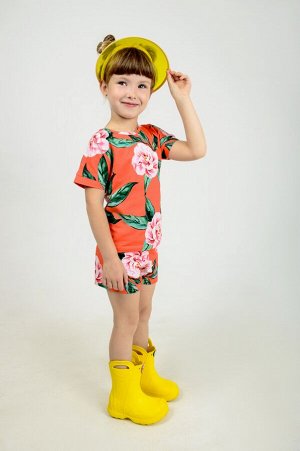Комплект для девочки с шортами "Флора Рэд"
