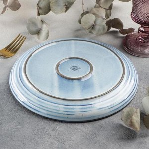 Тарелка обеденная Magistro Garland, d=22 см, цвет голубой