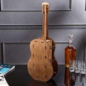 Мини-бар деревянный "Гитара", 34х20х6 см, светлый