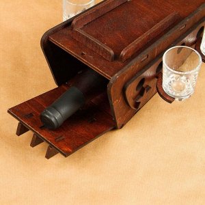 Мини-бар деревянный "Корабль", тёмный, 50 см