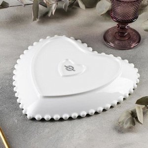 Тарелка Magistro «Сердце», d=25 см, цвет белый