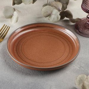 Тарелка десертная Magistro Garland, d=17 см, цвет терракотовый