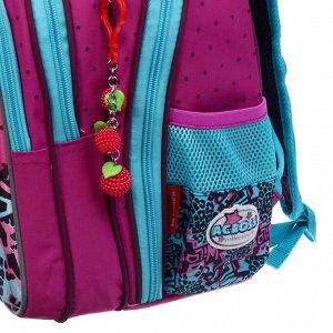 Рюкзак школьный, Across, CH410, 39 х 29 х 17 см, эргономичная спинка, с наполнением: мешок для обуви, пенал, брелок