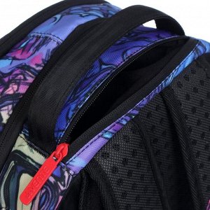 Рюкзак молодежный с эргономичной спинкой, deVENTE Red Label, 39 х 30 х 17 см, No One, синий/розовый