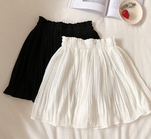Женская плиссированная юбка, на резинке, цвет белый