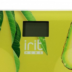 Весы напольные Irit IR-7269. электронные, до 180 кг, стекло, 2хААА, рисунок "авокадо"
