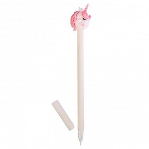 Ручка гелевая-прикол "Единорог", корпус белый с розовым