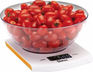 Весы кухонные электронные 5кг SA-6068A бел/оранж