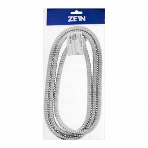 Душевой шланг ZEIN Z28PS, 200 см, цинковые гайки 1/2", латунная втулка, нержавеющая сталь