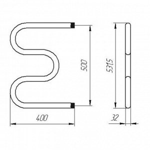 Полотенцесушитель электрический ТЕРА, М-образный, 500х400 мм, d=25