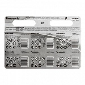 Батарейка литиевая Panasonic Lithium POWER RANGERS, CR2032-6BL, 3В, блистер, 6 шт.