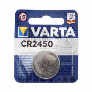 Батарейка литиевая Varta, CR2450-1BL, 3 В, блистер, 1 шт.