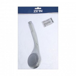 Душевая лейка ZEIN Z0111, пластик, с светло-серыми вставками, 1 режим, хром