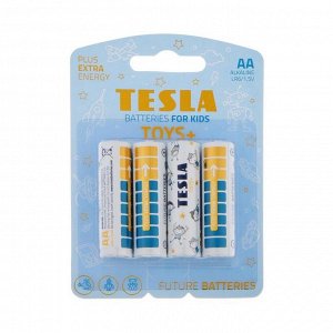 Батарейка алкалиновая Tesla Toys Boy, AA, LR6-4BL, 1.5В, блистер, 4 шт.