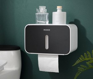 Диспенсер для туалетной бумаги, надпись "Ecoco", цвет черный