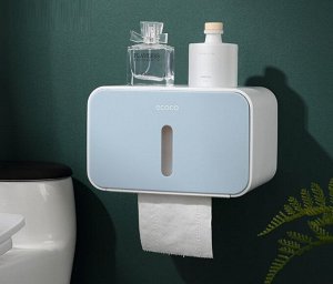 Диспенсер для туалетной бумаги, надпись "Ecoco", цвет голубой