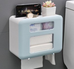 Органайзер для туалетной бумаги, цвет голубой/белый