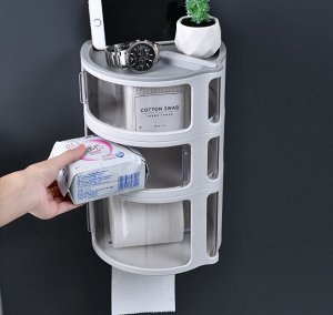 Диспенсер для туалетной бумаги, цвет серый, 3 секции
