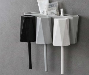 Органайзер для ванной комнаты с тремя стаканами, цвет черный/белый/серый