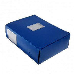 Папка-короб архивная, корешок 100 мм, пластик 0.8 мм, Calligrata вырубная застежка, синяя