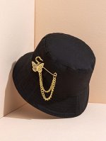 Панама с брошью и бабочкой
