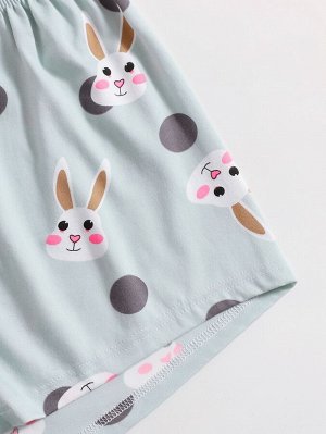 Пижама с принтом "кролик" и маской для глаз